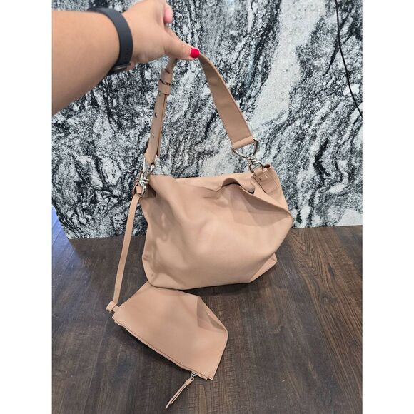 ALLSAINTS Captain Tote N/S Leather Nude Pink Large with Pouch - Picture 6 of 16